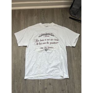 Hanes Beefy Tshirt Mens Size L White Short‎ Sleeve Graphic Logo